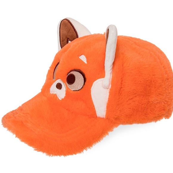 Disney Parks Pixar Turning Red Panda Fuzzy Baseball Cap Hat-Adult One Size-NWT - Picture 2 of 8